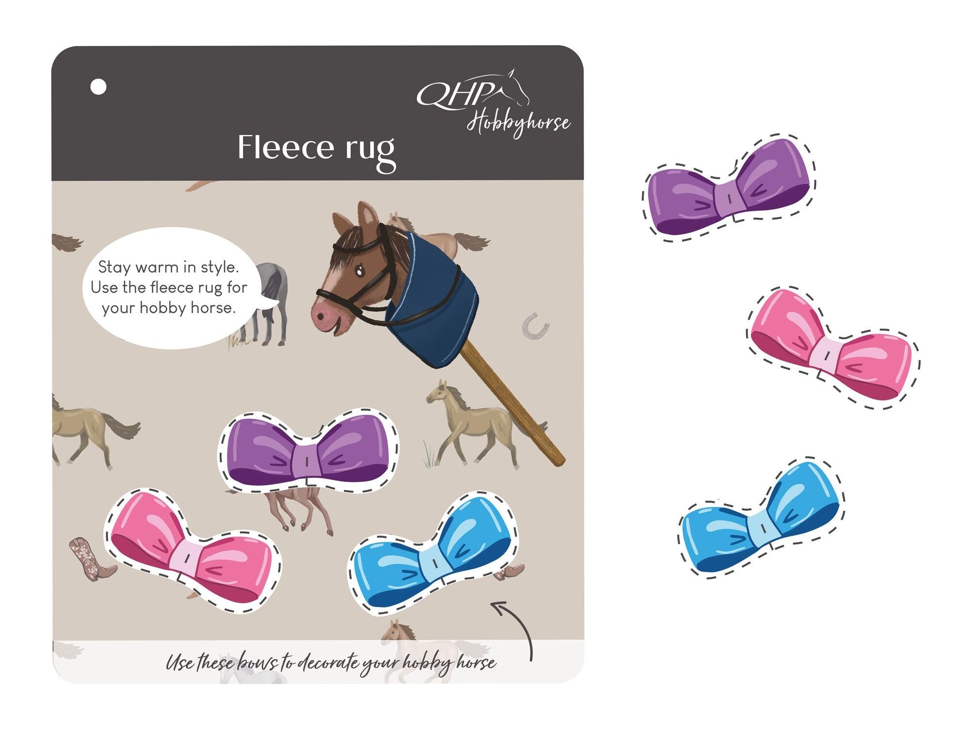 QHP Fleece Decke für Steckenpferd Hobby Horse