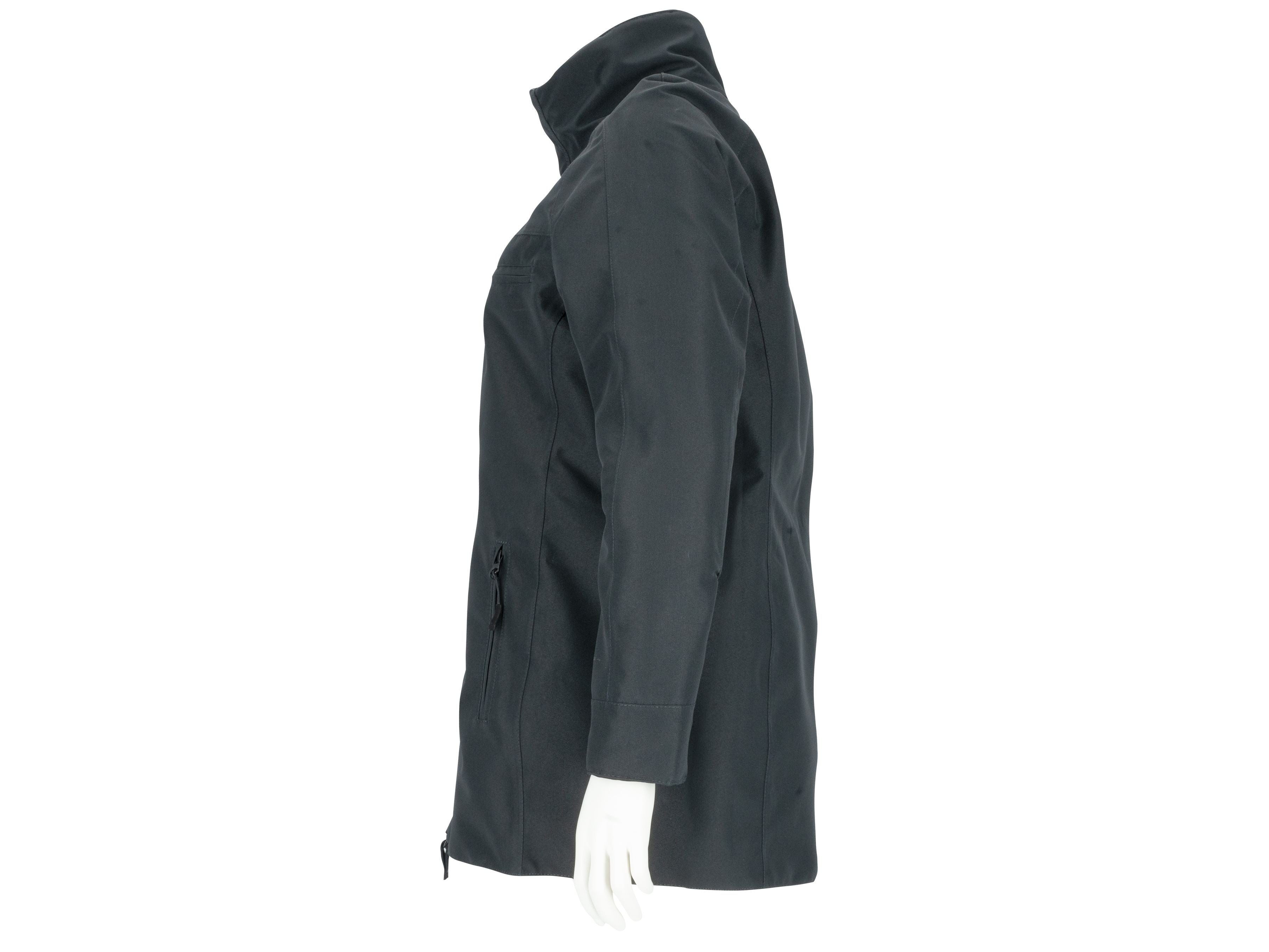 3PF Einsatzjacke Damen Anthrazit, Seitenansicht, langer Schnitt und Schutzlage am Oberkörper