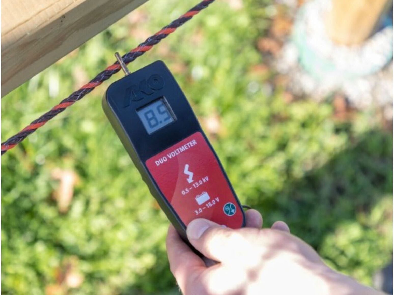 AKO Digital-DUO-Voltmeter für Weidezaungeräte, Elektrozäune, Vlies-Akkus