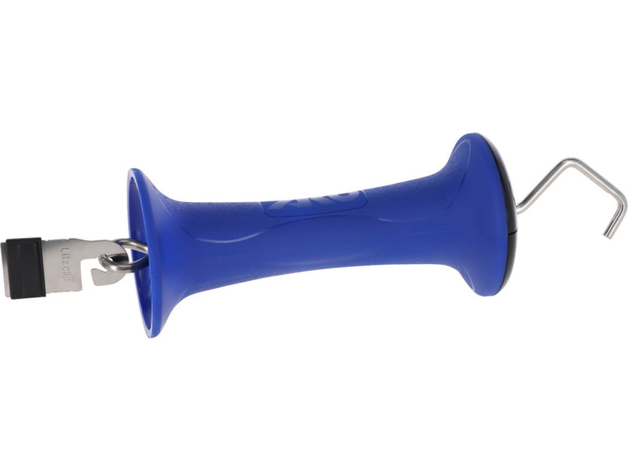 Der Premium Torgriff mit Litzclip® für Bandanschluss sorgt für einen zuverlässigen Stromkreislauf auf Deiner Pferdeweide oder im Offenstall