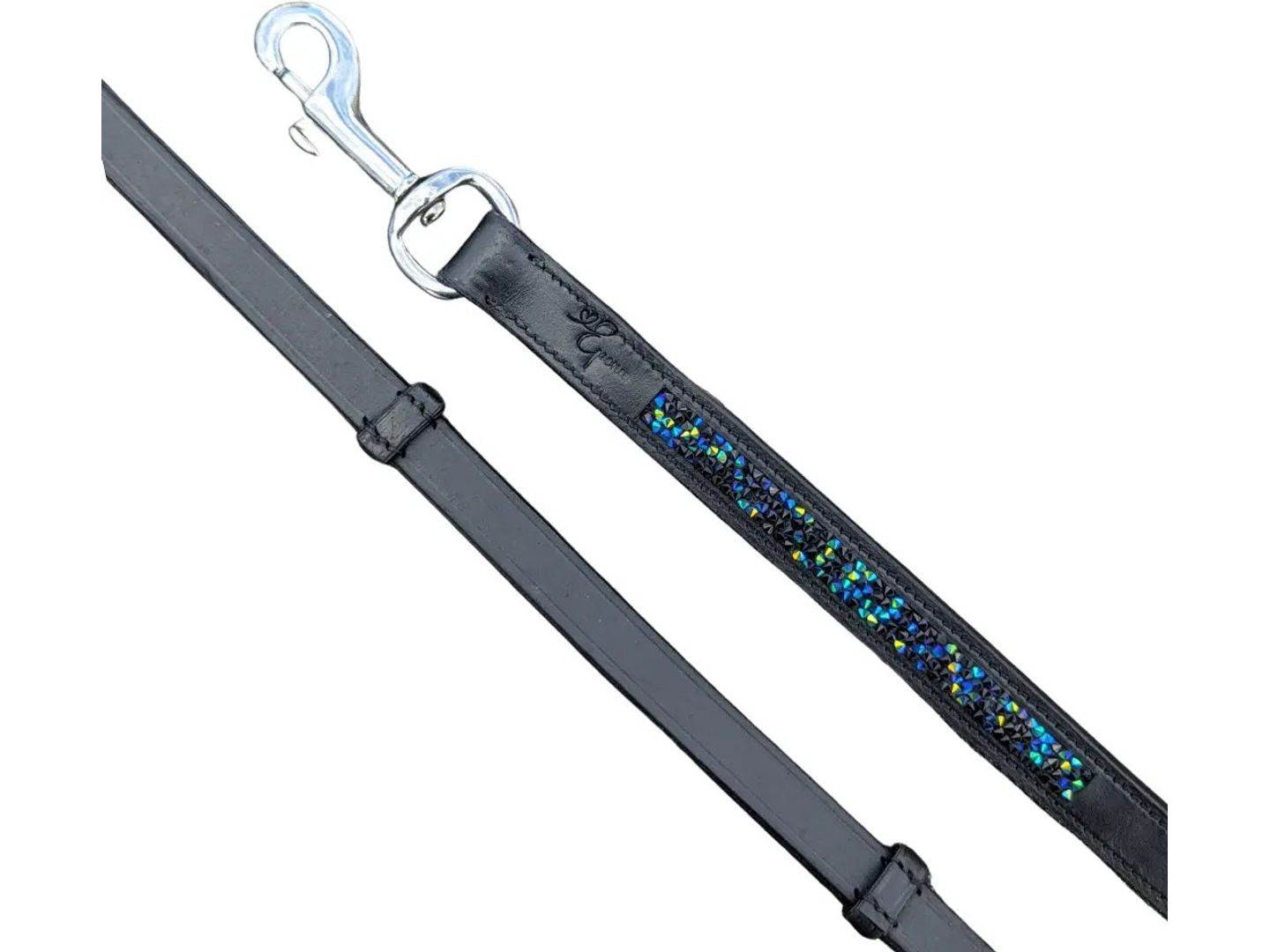 Epona leather reins dark ocean with carabiner