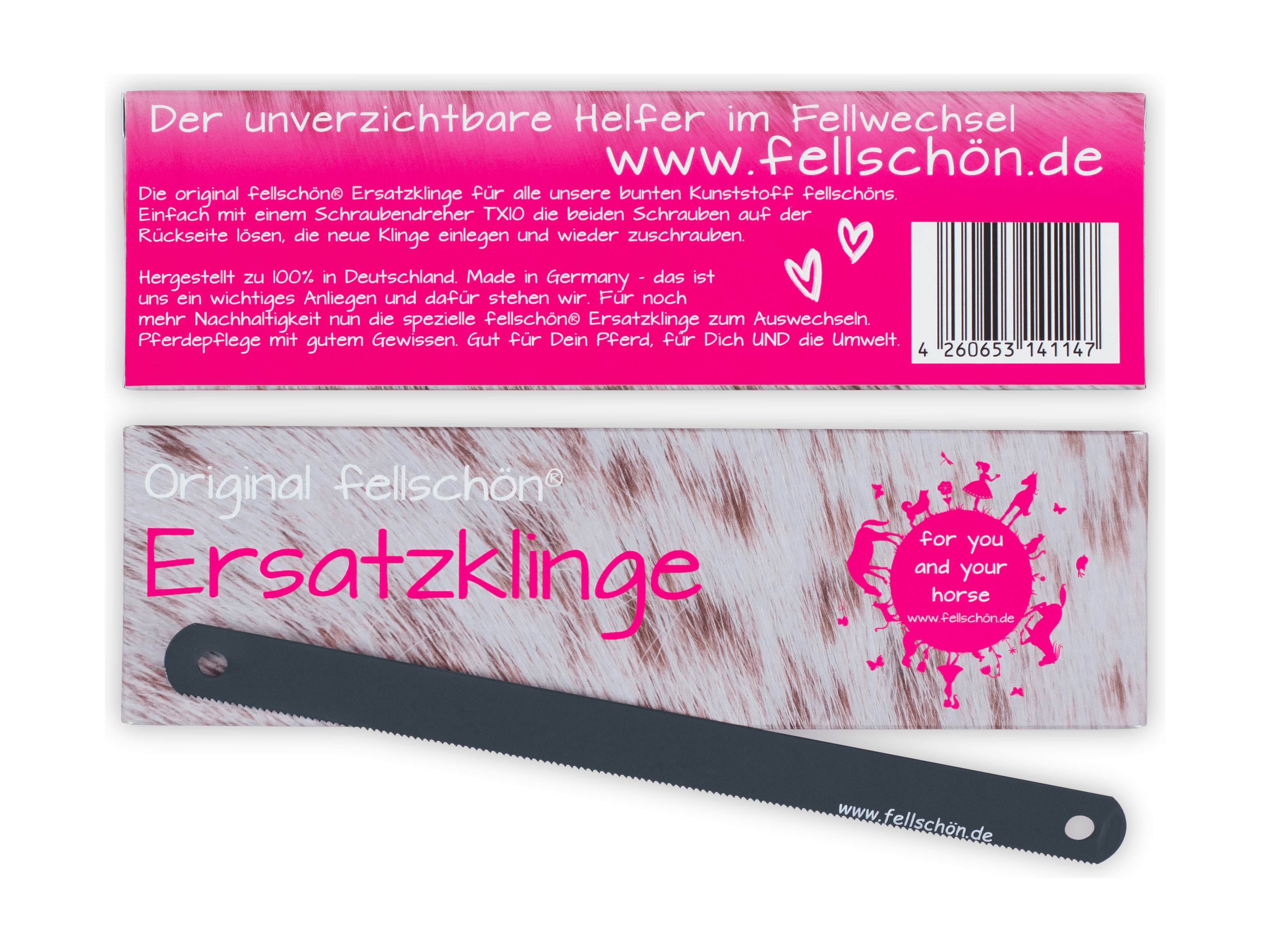 Für mehr Nachhaltigkeit in der Pferdepflege gibt es die spezielle original fellschön® Ersatzklinge auch zum Auswechseln