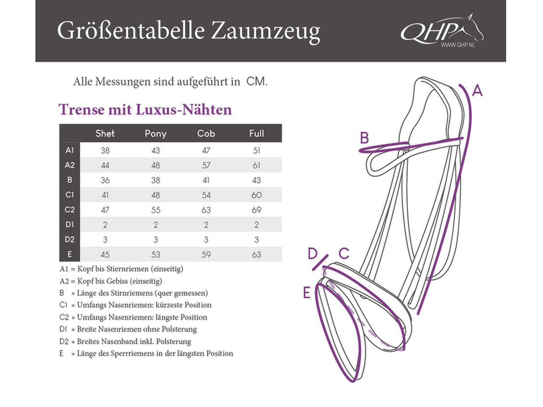 QHP Trense mit Luxus-Nähten