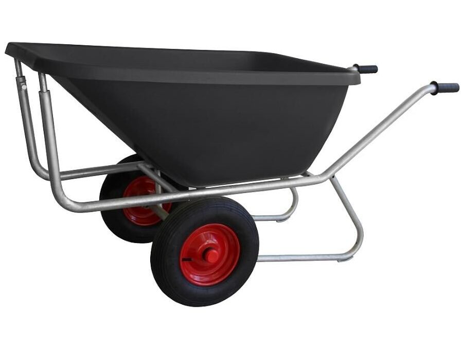 Die Growi® Compactkarre mit PE-Mulde und feuerverzinktem, 2-rädigem Untergestell, ist beispielsweise ideal zum Abäppeln Deiner Pferdeweide oder Pferde-Paddocks oder zum Transport von Futter geeignet