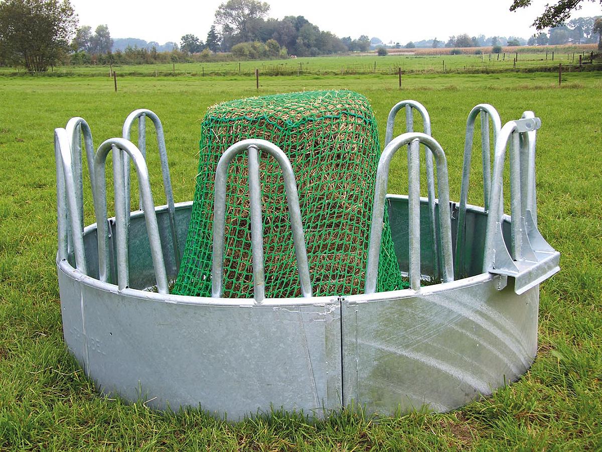 Spannrahmen für Rundraufe Groß mit Futtersparnetz