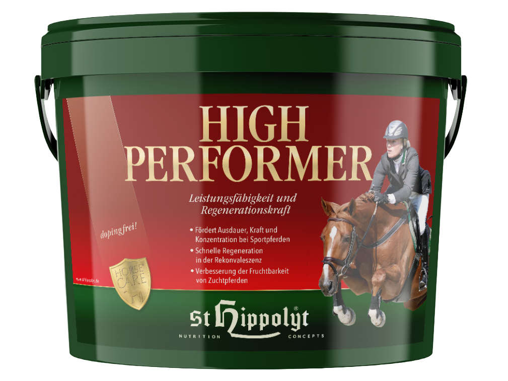 St. Hippolyt High Performer Ergänzungsfuttermittel für Pferde – Leistungsfähigkeit und Regenerationskraft