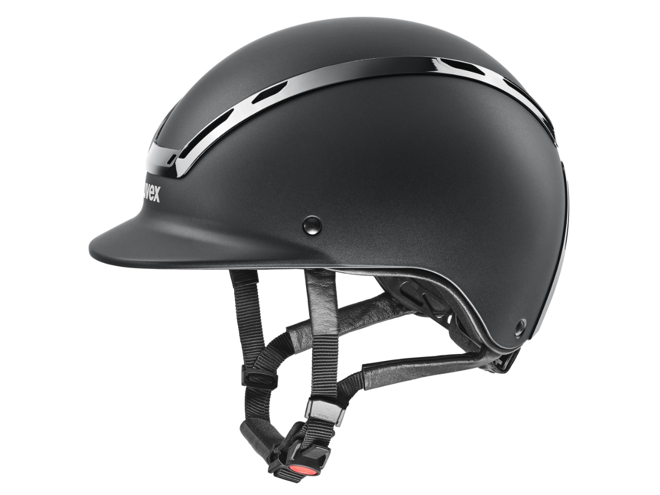 Der Reithelm Exxeed Active von uvex mit Klavierlackrahmen kombiniert höchste Ansprüche an Sicherheit mit modernem Design, einfachem Handling und erstklassigem Tragekomfort – ein kompromisslos gutes Gefühl