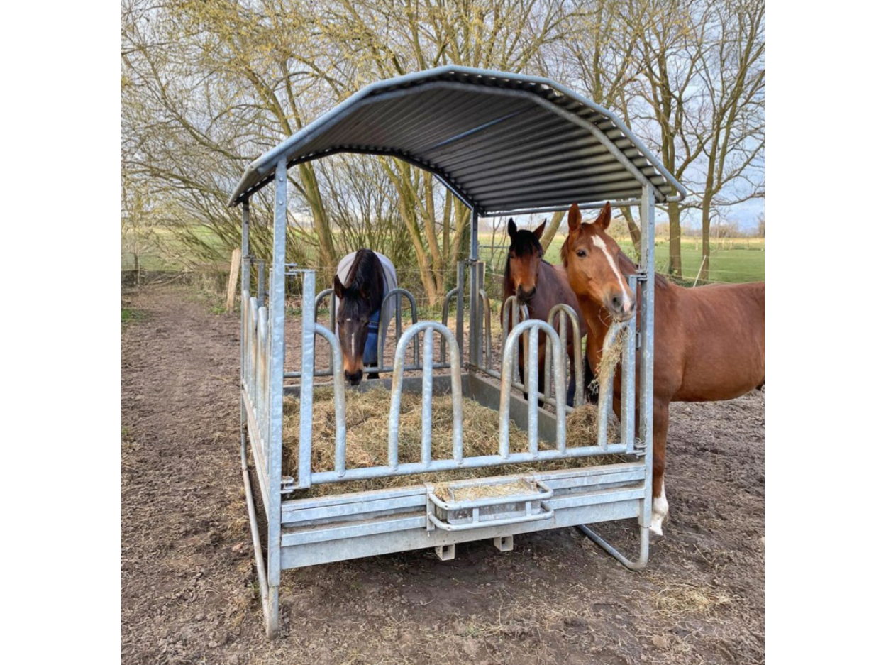 KERBL square rack with palisade feeding grid