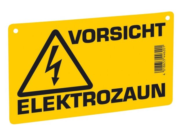 Warnschild Vorsicht Elektrozaun für beispielweise Pferdekoppeln oder Paddocks