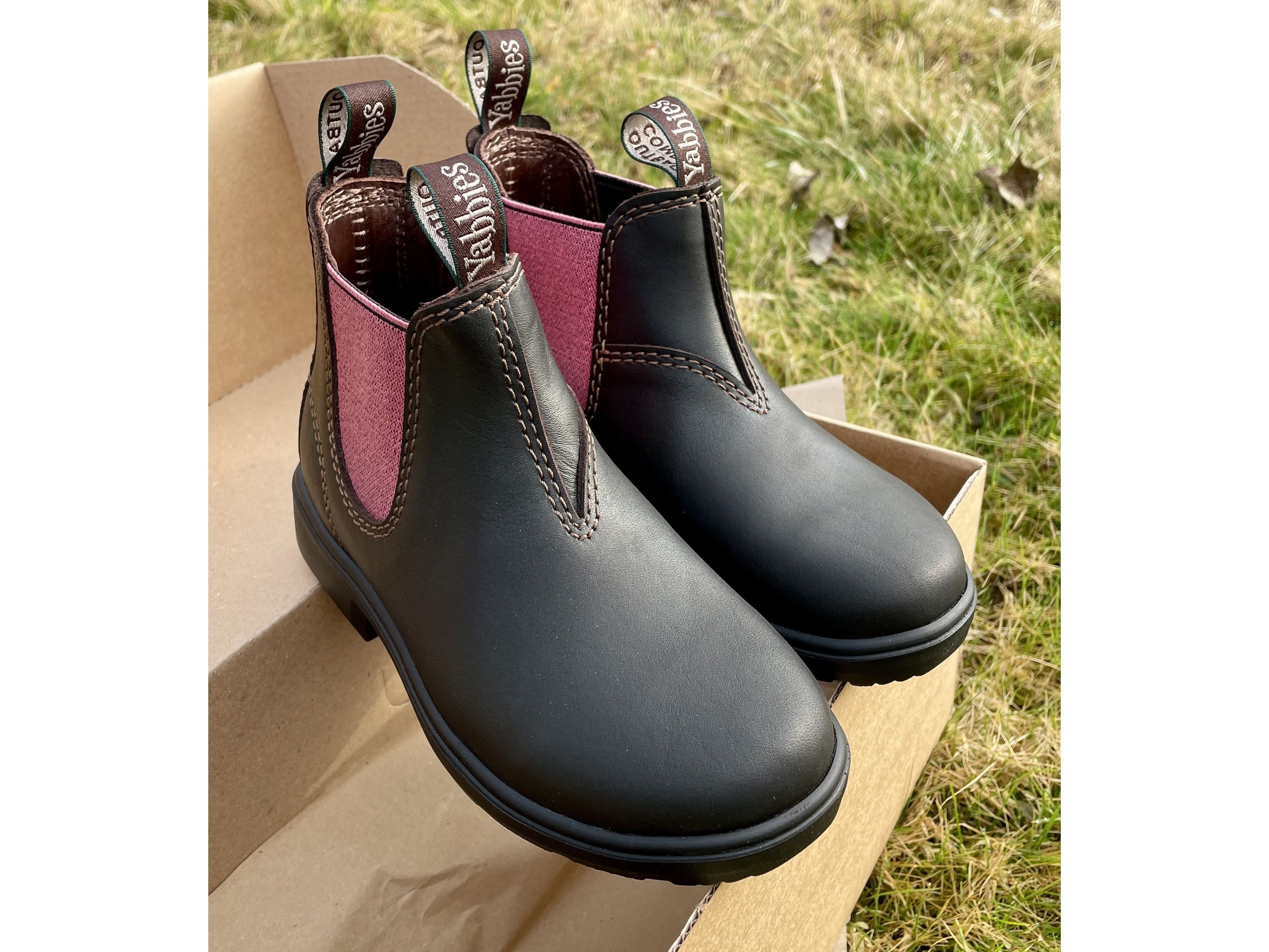 Yabbies Kids Boots Kinder Chelsea Boots dunkelbraun dusty pink (Leder Stall & Reiten)