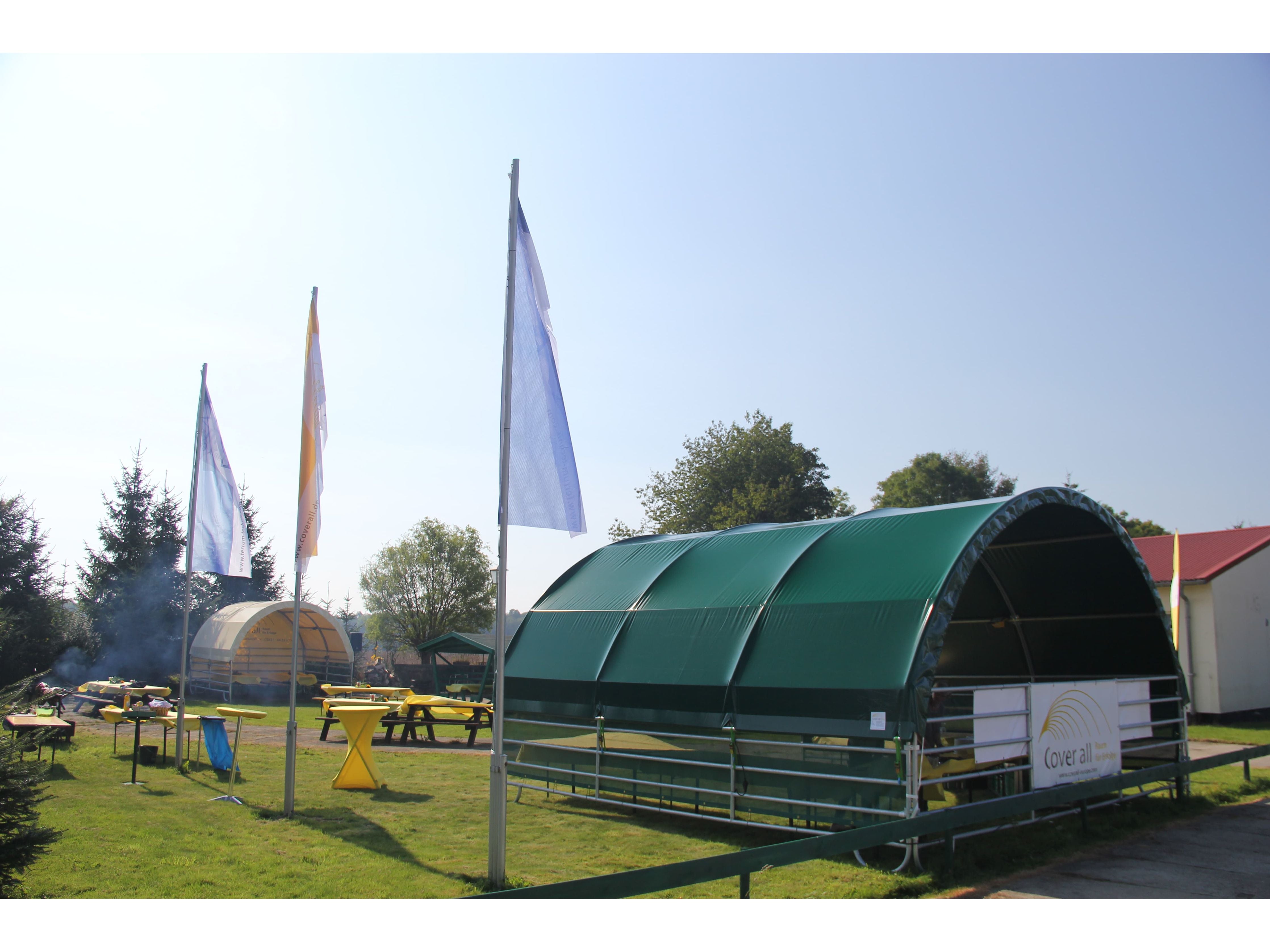 COVER ALL Windschutznetz Set Längsseiten 4 m, 6 x 6 m, dachfolie kurz, windschutznetz, farbe grün