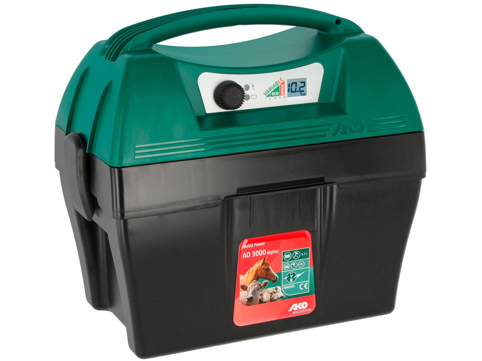 Kit de démarrage pour clôture électrique numérique AKO Mobil Power AD 3000