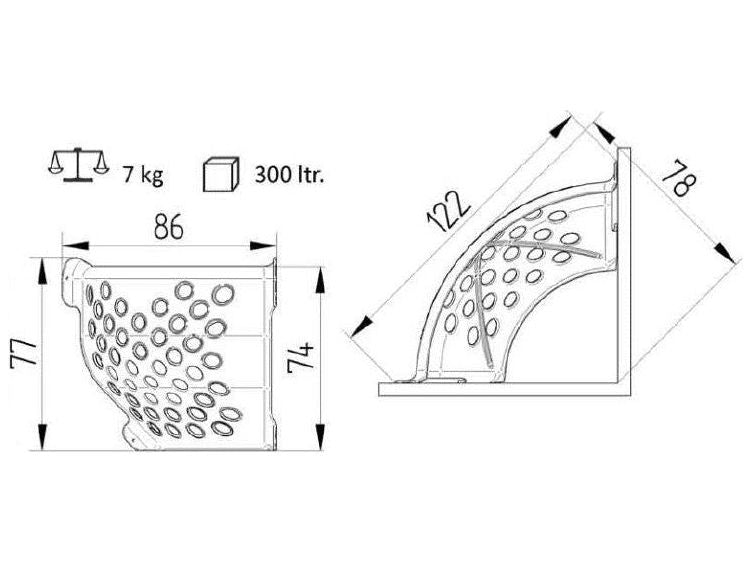Distributeur de foin d'angle pour chevaux islandais XL, 300 litres