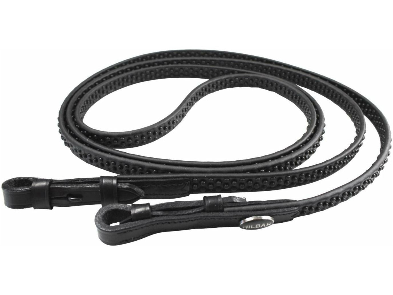 Genoppter und mit Zaumhaken versehene Zügel aus dem hochqualitativen Biothane® Material Das wasserfeste Material Biothane® wird im Reitsport gerne als pflegeleichte, langlebige und robuste Alternative zum Echtleder eingesetzt. Der Pflegeaufwand, wie man ihn bei Leder kennt, also bspw. das Fetten des Sattelzubehörs, entfällt bei den Steigbügelriemen aus Biothane®