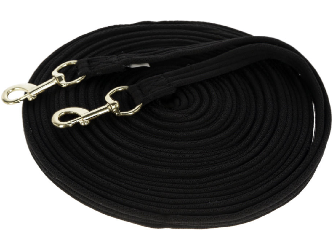 Softe Doppellonge aus weichem Mischgewebe für Pferde und Islandpferde zum Longieren