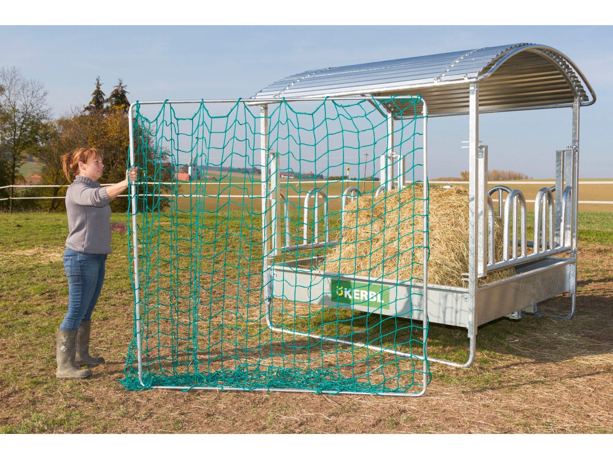 Der Rahmen für Futtersparnetz ist für quadratische Großraufen zur leichteren Befestigung des Futtersparnetzes geeignet