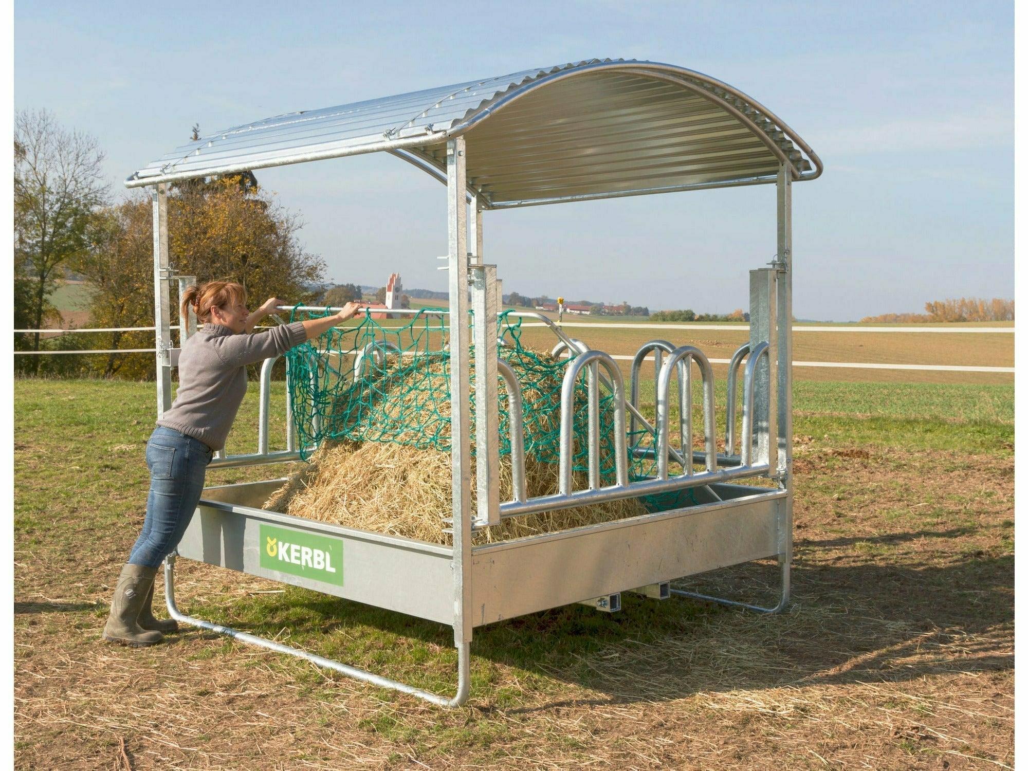 Icelandic Horse frame for feed saving net