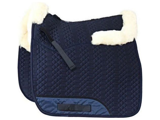 Engel - Lammfell Schabracke mit Fellrand vorne & hinten und Fell in Sattellage