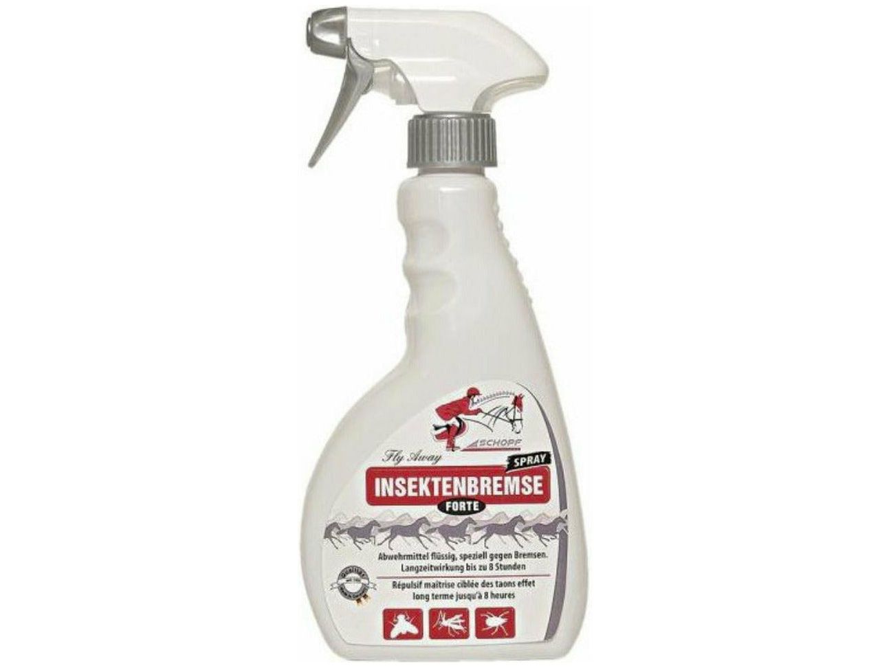 Schopf Insektenbremse Smoke forte hält, auf Stallwände und Flächen aufgesprüht wirkungsvoll Fliegen bis zu 24 Stunden fern. Eigenschaften: Insektizid gegen Fliegen Dauerwirkung bis zu 24 Stunden die Sofortwirkung tritt nach ca. 10 Minuten ein langanhaltend