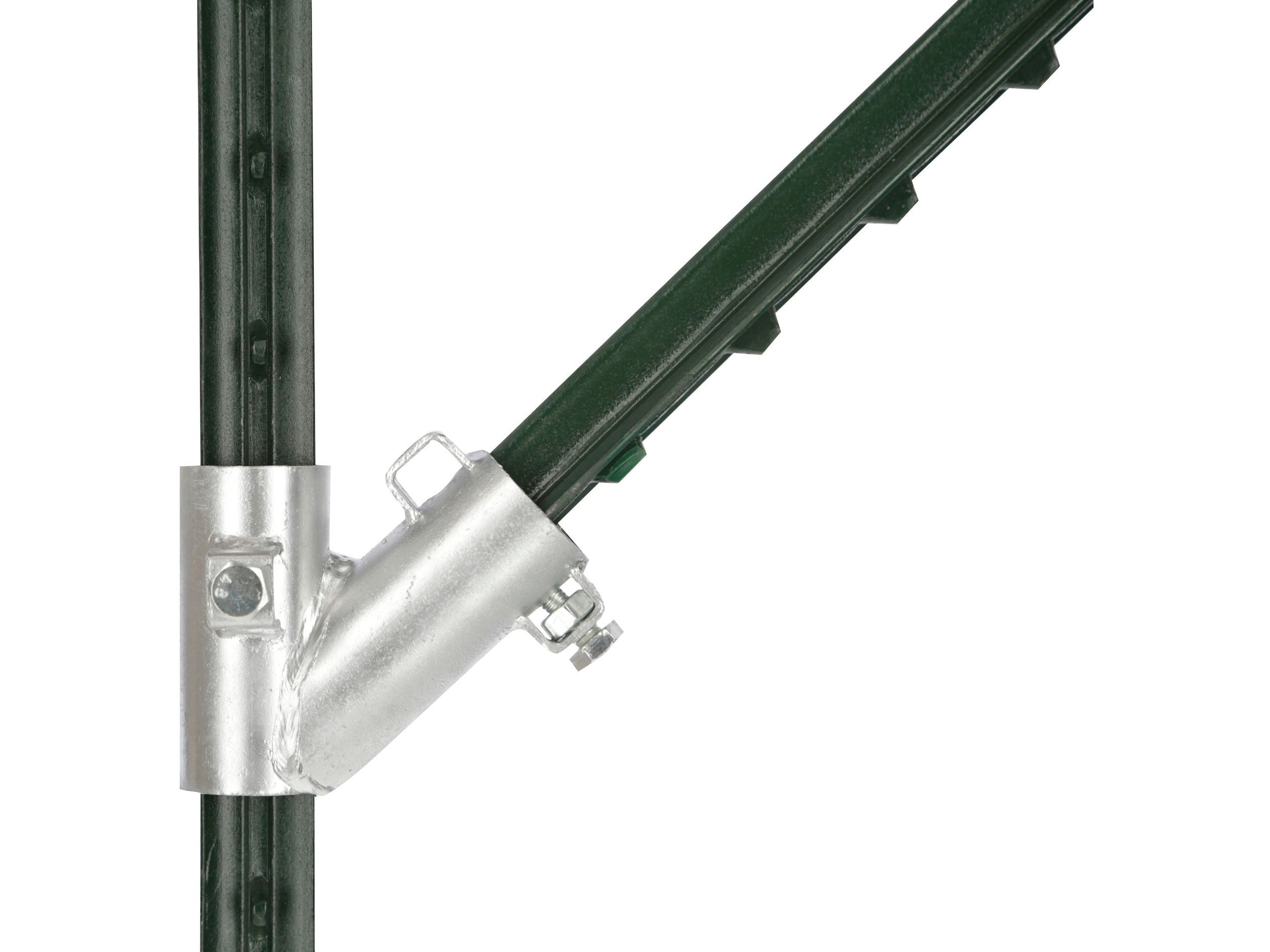 Mit dem Zaunanfangs-Set für T-Post lässt sich der Zaunanfang oder der Eingang zu Deiner Pferdeweide oder Offenstall mit T-Post Metallpfählen stabil errichten