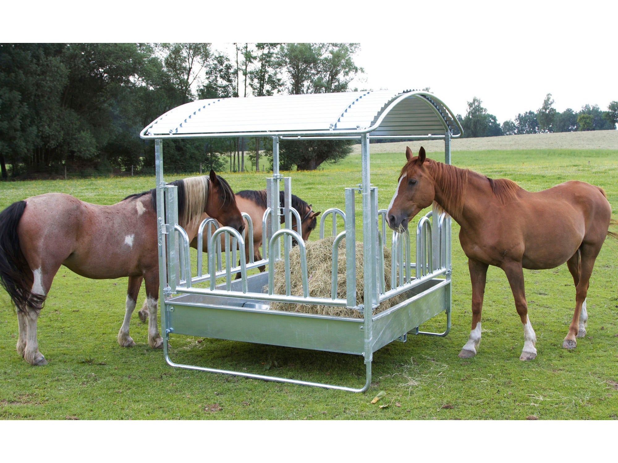 KERBL Viereckraufe mit Palisadenfressgitter