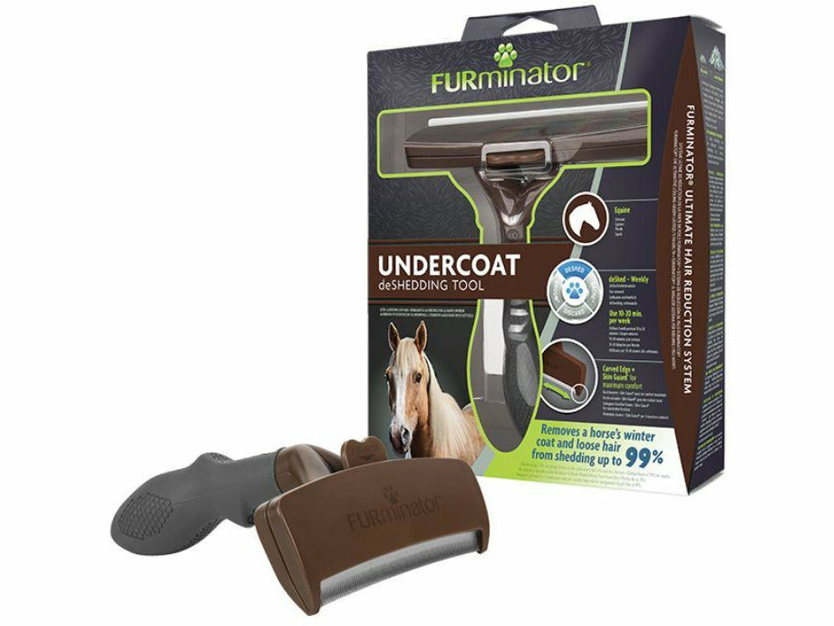 Mit dem FURminator-Pflegewerkzeug für Pferde lassen sich Winterfell und lose Haare bei Deinen Ponys einfacher und schneller entfernen. Die regelmäßige Fellpflege mit dem FURminator hält Haut und Fell gesund, regt die Durchblutung und das Haarwachstum an.