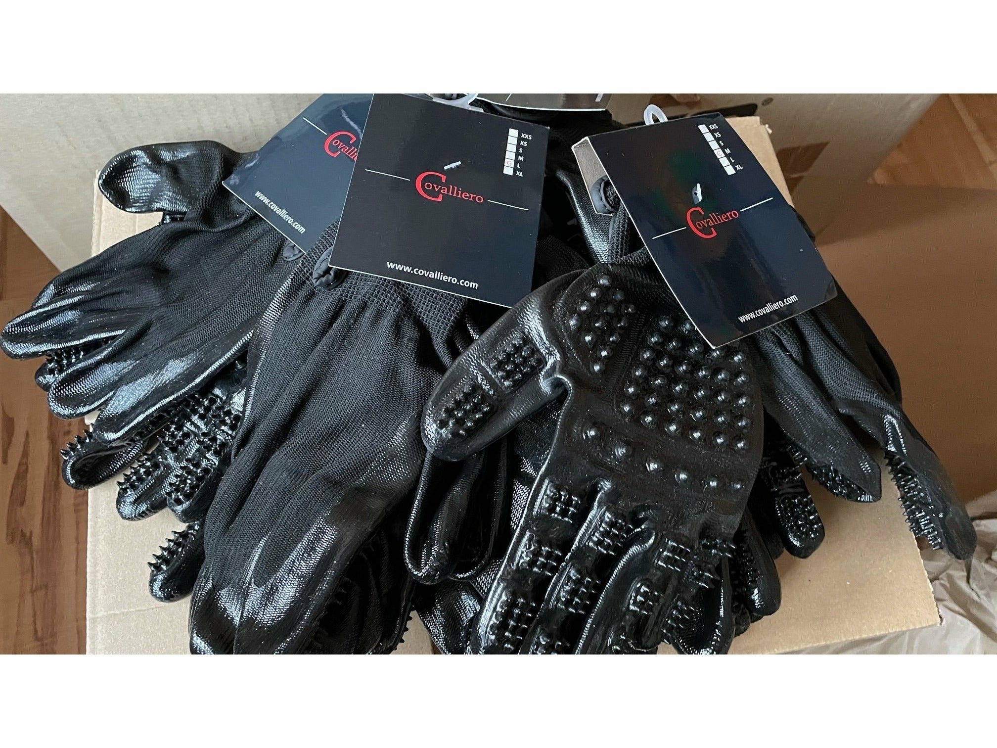 Cleaning and massage glove for horses