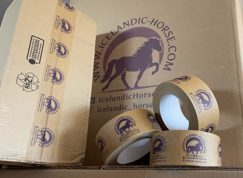 recycling Kartons und verwenden ein umweltschonendes Füllmaterial mit Wasserfarbe im Onlineshop Icelandic Horse für Reiterinnen