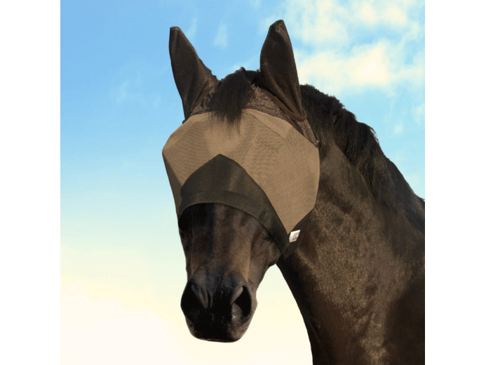KM Elite Combat Fliegenmaske ohne Nasenteil, für empfindliche Pferde