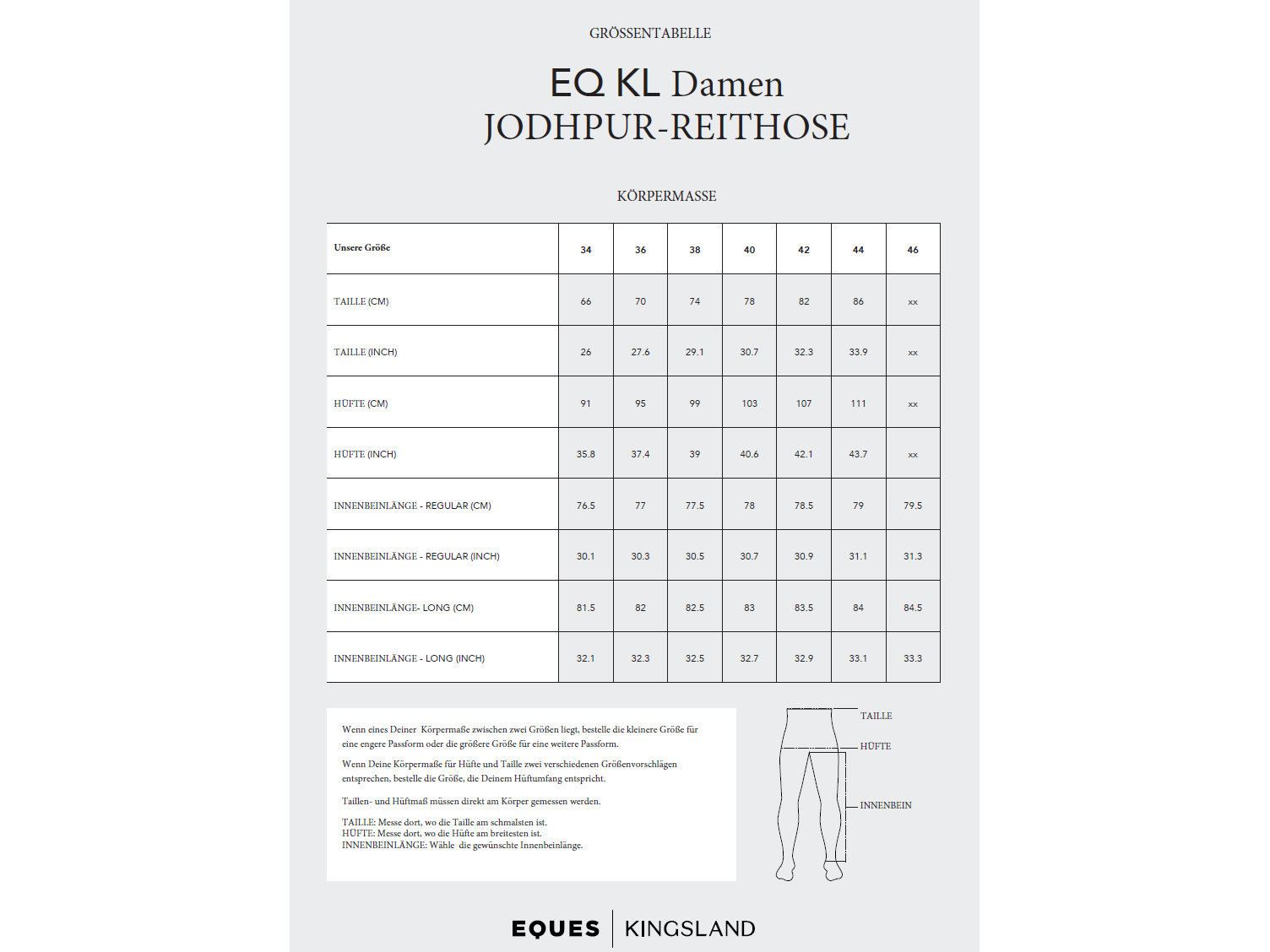 EQUES-KINGSLAND Freja Jodhpur-Sommerreithose für Damen
