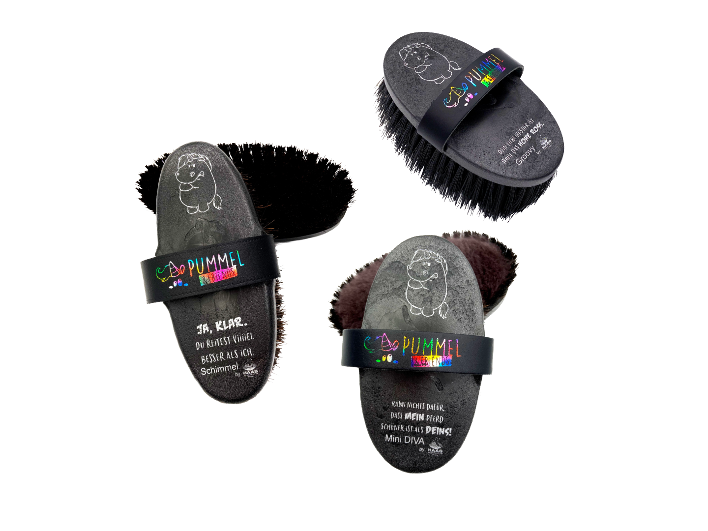 Haas Pferdepflege Grummeleinhorn Bürsten-Set 3 Teile