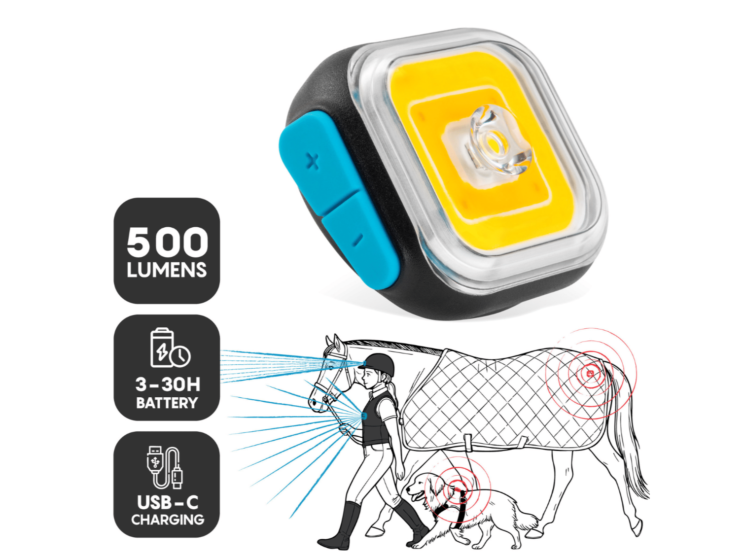 Light 01 – intelligente, cliplose Premium-Lampe für Reiter und Outdoor