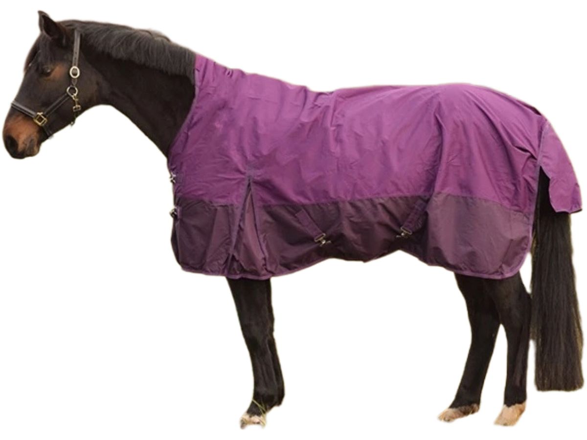 Mit der atmungsaktiven, wind- und wasserdichten High Neck Regendecke Turnout Collection Rain sind Deine Pferde und Ponys gut geschützt bei Wind und Regen