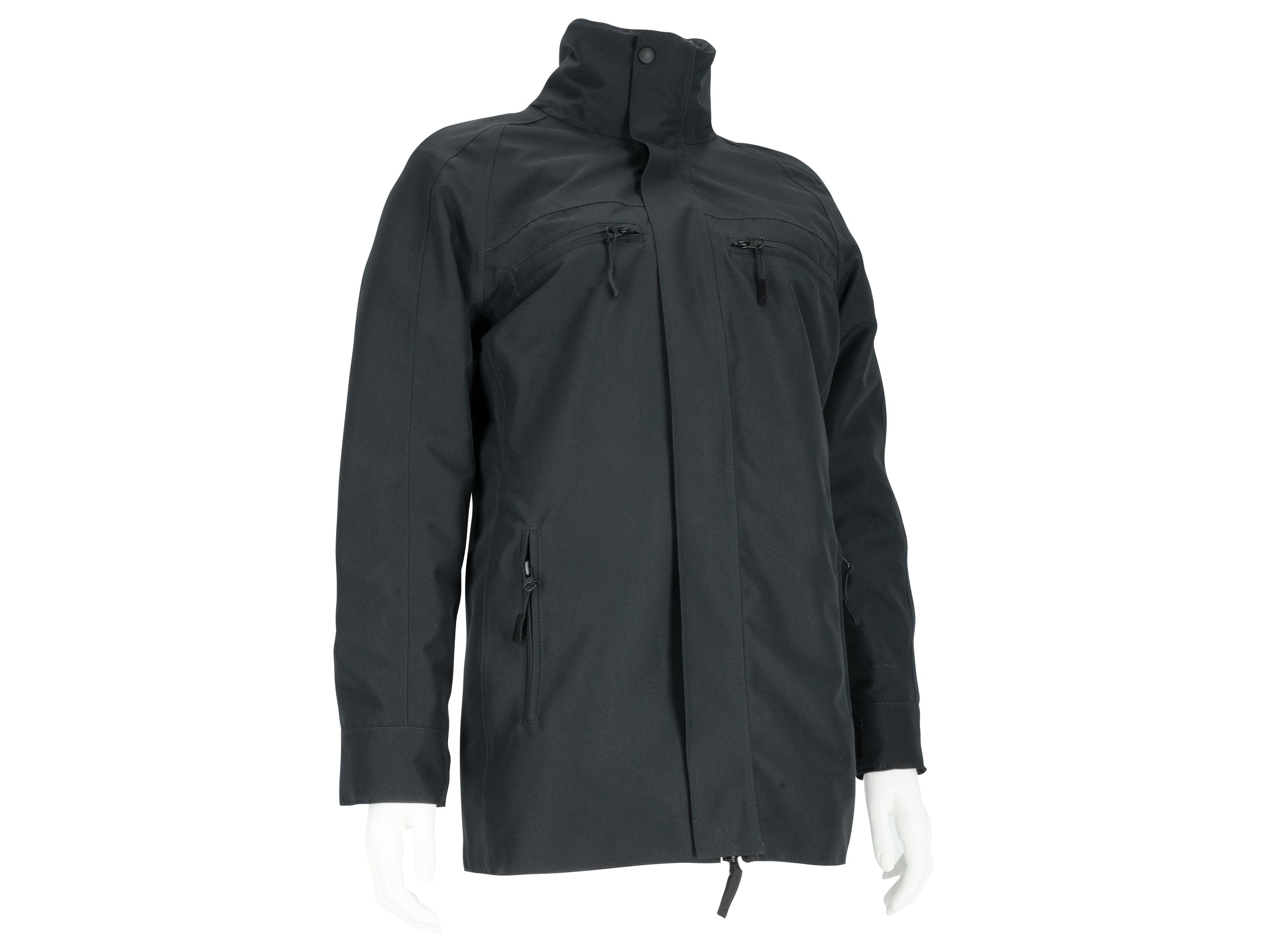 3PF Einsatzjacke Damen Anthrazit, Schrägansicht, Brust- und Eingrifftaschen mit Reißverschluss