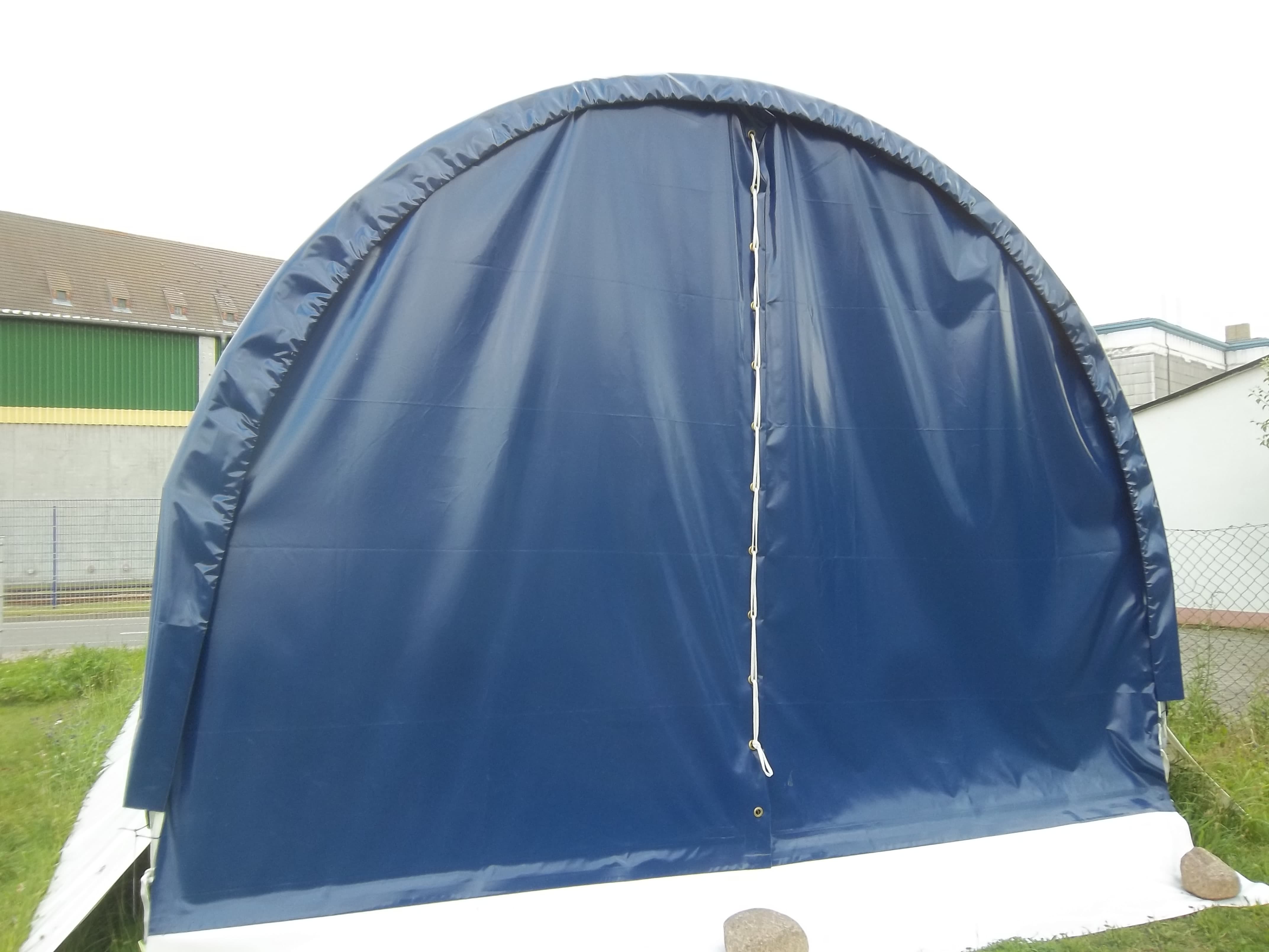 COVER ALL Giebelwand 4 m, dachfolie mit planenüberhang, giebel mit überhang, farbe blau
