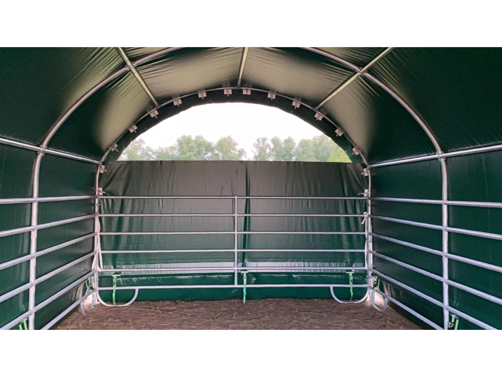 COVER ALL Giebelwand 4 m, 4 x 4 m, dachfolie mit planenüberhang, giebel lang, giebel mit überhang, farbe grün