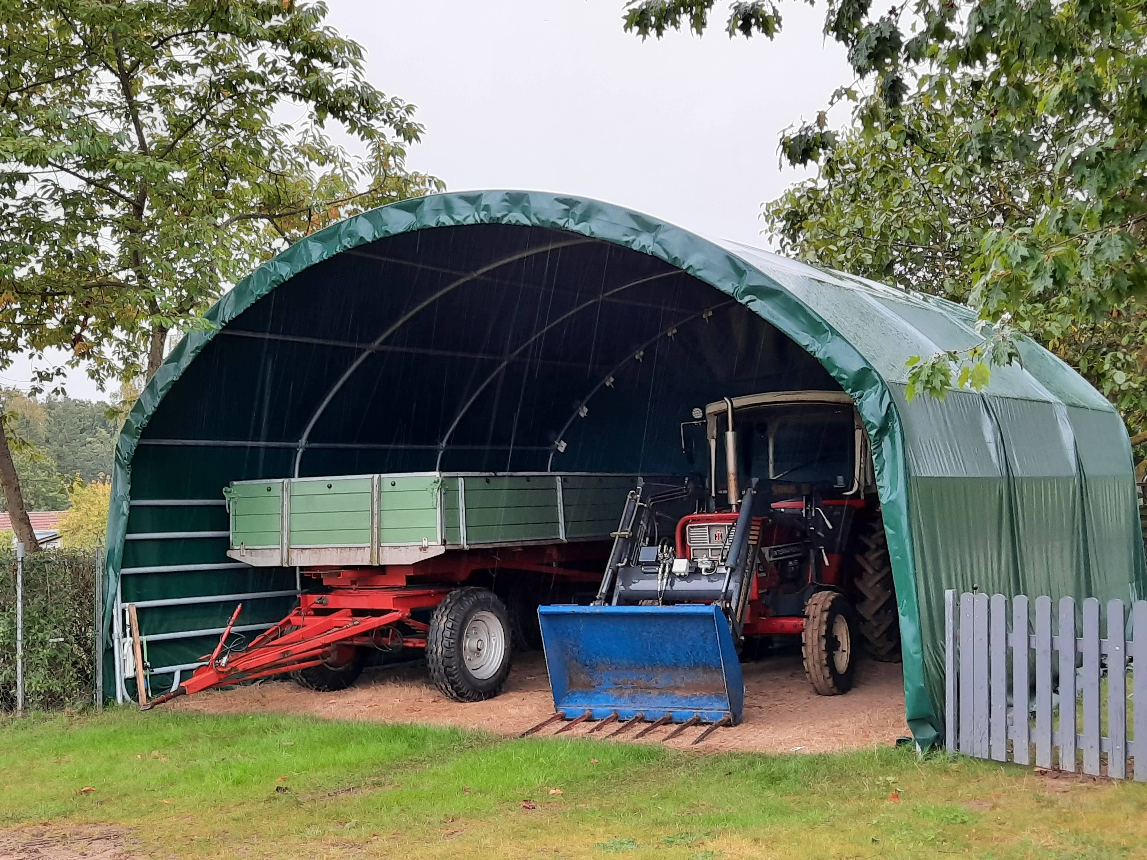 COVER ALL Giebelwand 6 m, 6 x 6 m, dachfolie mit planenüberhang, giebel lang, giebel mit überhang, farbe grün