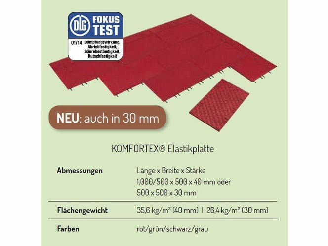 Kraiburg Komfortex® Elastikplatte 500 x 500 x 30 mm