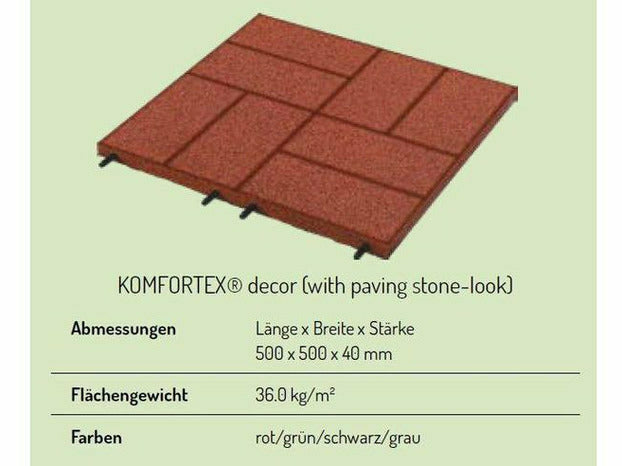Kraiburg Komfortex® Decor Elastikplatte 500 x 500 x 40 mm