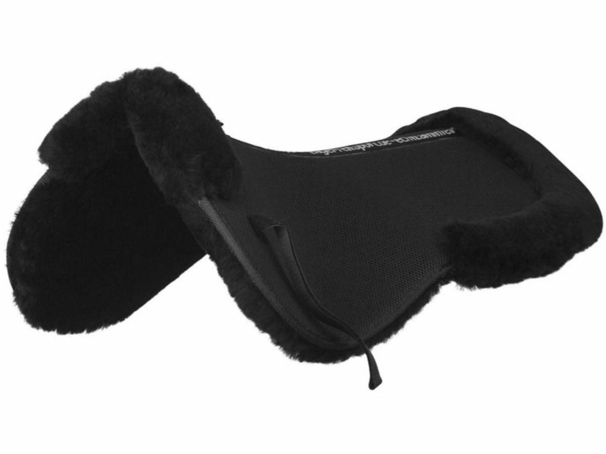 Engel - AirTec lambskin saddle cushion with functional fabric, spine-free, fur edge at the front and back