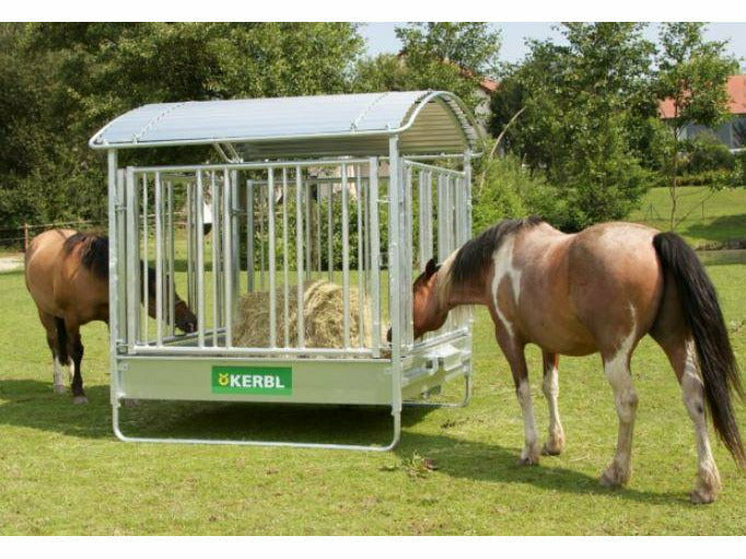 KERBL horse square rack with safety feeding fence