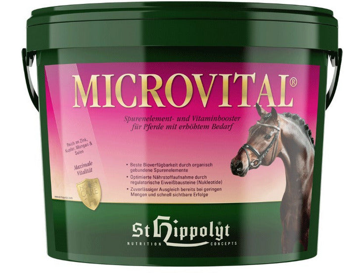St. Hippolyt MicroVital ist ein Ergänzungsfuttermittel für Pferde – fördert einen raschen Ausgleich von Versorgungsengpässen mit Hilfe hochbioverfügbarer Spurenelemente